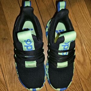 adidas Kids Black and Lime Green Slip-On Sneakers